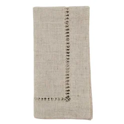 Online Kirklands Home Natural Hemstitch Boarder Napkins, Set of 12 Tan