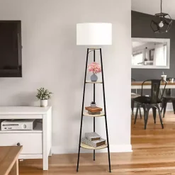 Online Kirklands Home Natural 3-Tier Tripod Floor Lamp