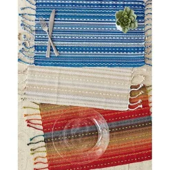 Kirklands Home Natural Tonal Stripe Placemats, Set of 6