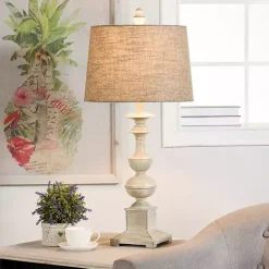 Best Kirklands Home Natural Traditional Farmhouse Table Lamp Tan