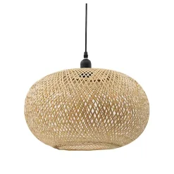Clearance Kirklands Home Natural Wide Woven Bamboo Globe Pendant Light