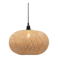 Clearance Kirklands Home Natural Wide Woven Bamboo Globe Pendant Light