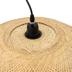 Clearance Kirklands Home Natural Wide Woven Bamboo Globe Pendant Light
