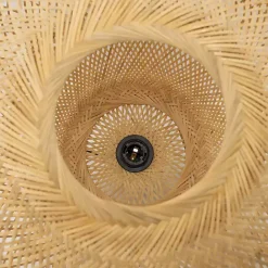 Clearance Kirklands Home Natural Wide Woven Bamboo Globe Pendant Light