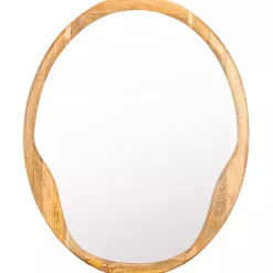Kirklands Home Natural Wood Abstract Oval Wall Mirror