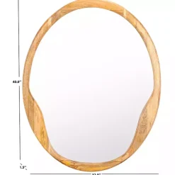 Kirklands Home Natural Wood Abstract Oval Wall Mirror