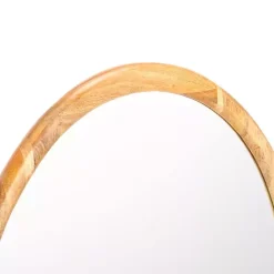 Kirklands Home Natural Wood Abstract Oval Wall Mirror