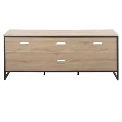Best Kirklands Home Natural Wood and Black Steel Media Sd Tan