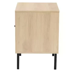 Clearance Kirklands Home Natural Wood and Metal Storage Shelf Nightsd Tan