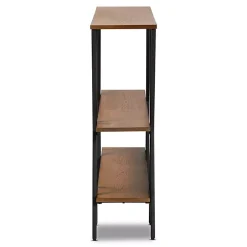 Kirklands Home Natural Wood and Metal 3-Tier Console Table