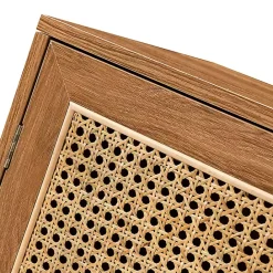 Sale Kirklands Home Natural Wood and Rattan 2-Door Cabinet Brown
