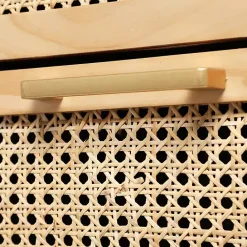 Sale Kirklands Home Natural Wood and Rat 3-Drawer Chest Tan