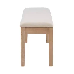 Hot Kirklands Home Natural Wood and Upholstered Seat Bench Tan