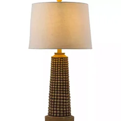 Best Kirklands Home Natural Wood Beaded Base Table Lamp White