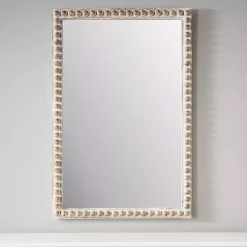 Hot Kirklands Home Natural Wood Beaded Frame Mirror
