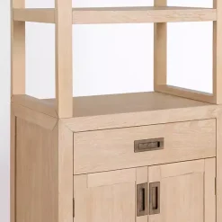 Outlet Kirklands Home Natural Wood Bookcase Modular Cabinet Tan