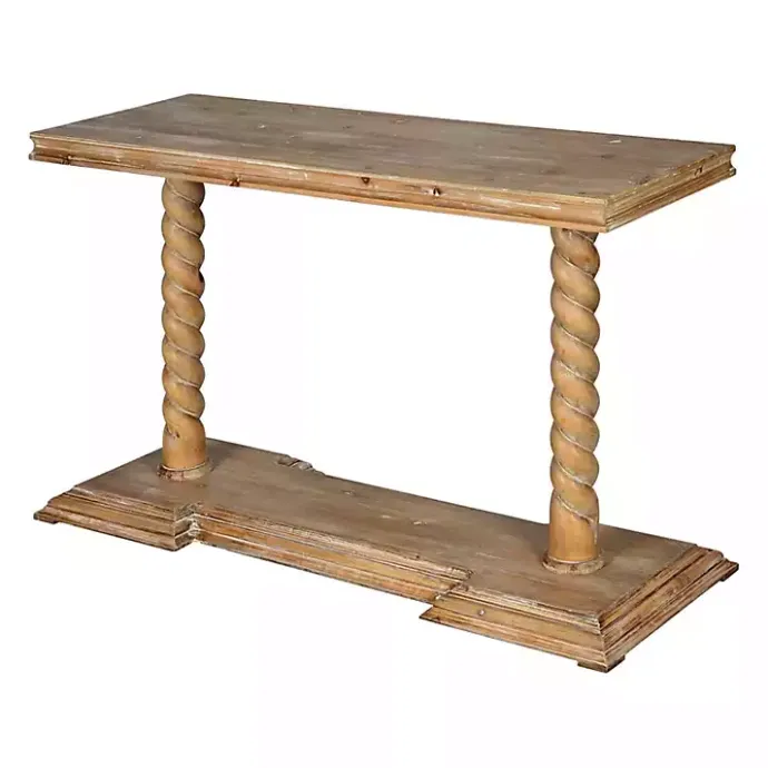 Kirklands Home Natural Wood Carley Console Table Tan