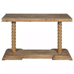 Kirklands Home Natural Wood Carley Console Table Tan