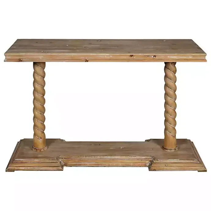 Kirklands Home Natural Wood Carley Console Table Tan