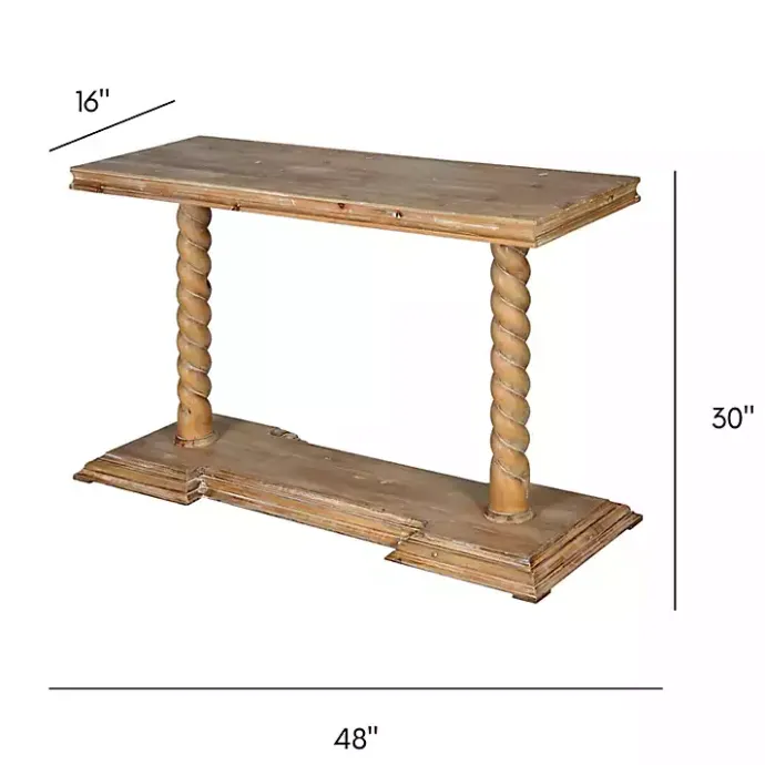 Kirklands Home Natural Wood Carley Console Table Tan