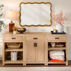 Best Kirklands Home Natural Wood Closed Modular Cabinet Tan