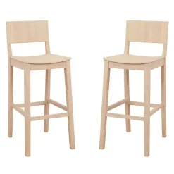 Discount Kirklands Home Natural Wood Devin Bar Stools, Set of 2 Tan