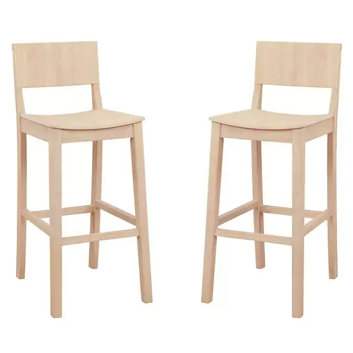 Discount Kirklands Home Natural Wood Devin Bar Stools, Set of 2 Tan