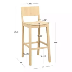 Discount Kirklands Home Natural Wood Devin Bar Stools, Set of 2 Tan