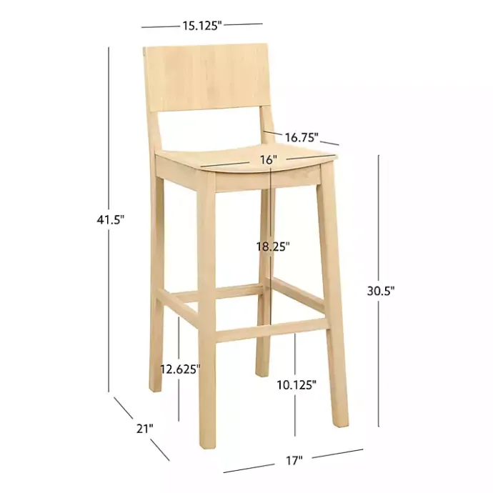 Discount Kirklands Home Natural Wood Devin Bar Stools, Set of 2 Tan