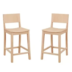 Best Kirklands Home Natural Wood Devin Counter Stools, Set of 2 Tan