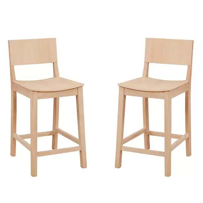 Best Kirklands Home Natural Wood Devin Counter Stools, Set of 2 Tan