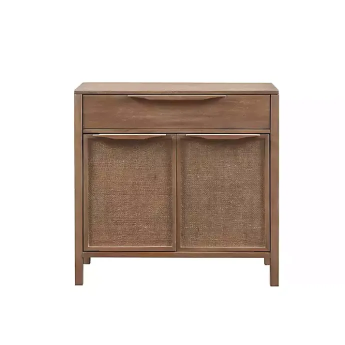 Best Kirklands Home Natural Wood 2-Door Cane Webbing Chest Tan