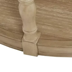 Clearance Kirklands Home Natural Wood Finish Turned Leg Round Coffee Table