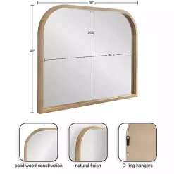 Online Kirklands Home Natural Wood Frame Arch Wall Mirror Tan