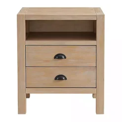 Best Kirklands Home Natural Wood Grain Open Storage Nightsd Tan