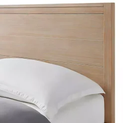 Discount Kirklands Home Natural Wood Grain Panel King Bed Tan