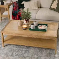 Discount Kirklands Home Natural Wood Hughes Coffee Table Tan
