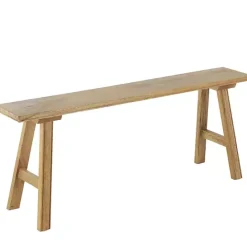 Kirklands Home Natural Wood Narrow Rustic Bench Brown