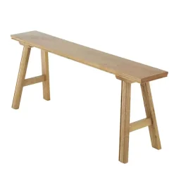 Kirklands Home Natural Wood Narrow Rustic Bench Brown