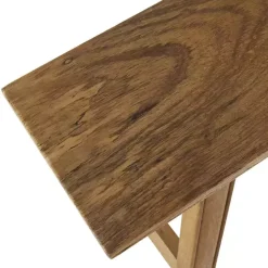 Kirklands Home Natural Wood Narrow Rustic Bench Brown