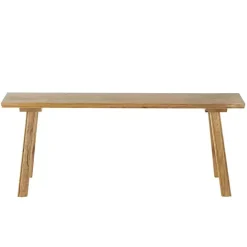 Kirklands Home Natural Wood Narrow Rustic Bench Brown
