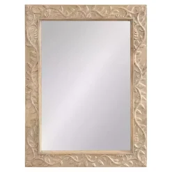 Discount Kirklands Home Natural Wood Ornate Carved Wall Mirror Tan