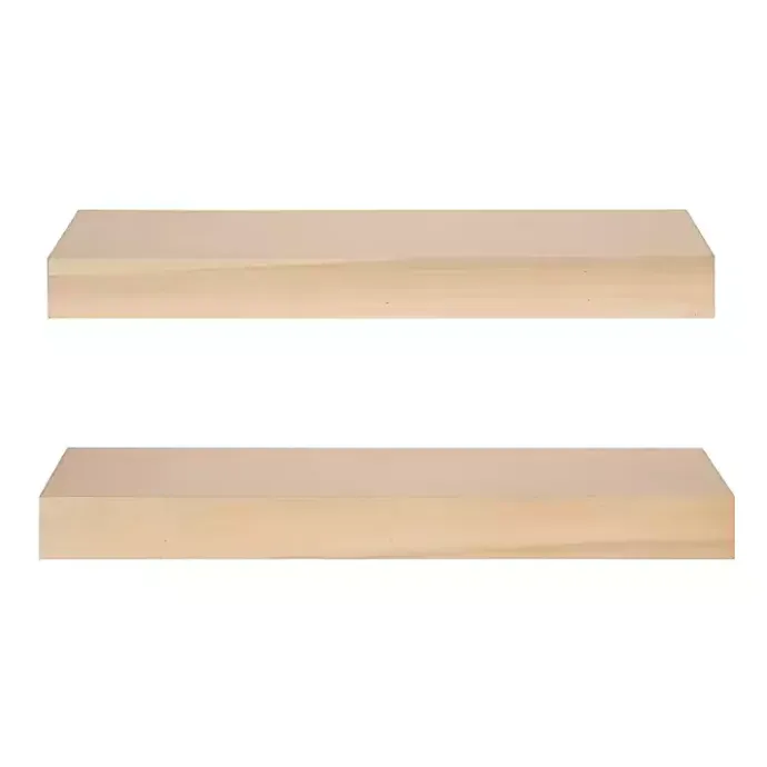Clearance Kirklands Home Natural Wood 2-pc. Floating Shelves, 24 in.
