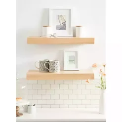Clearance Kirklands Home Natural Wood 2-pc. Floating Shelves, 24 in.