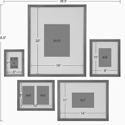 New Kirklands Home Natural Wood 5-pc. Gallery Wall Picture Frame Set