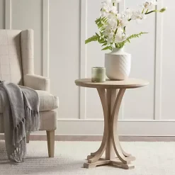 Online Kirklands Home Natural Wood Pedestal Martha Stewart Accent Table