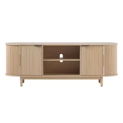 Sale Kirklands Home Natural Wood Reeded Oval TV Sd Tan