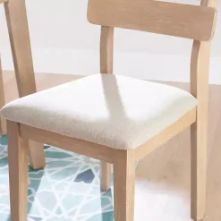 Sale Kirklands Home Natural Wood Slatted Back Dining Chairs, Set of 2 Gray