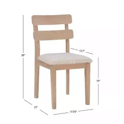 Sale Kirklands Home Natural Wood Slatted Back Dining Chairs, Set of 2 Gray