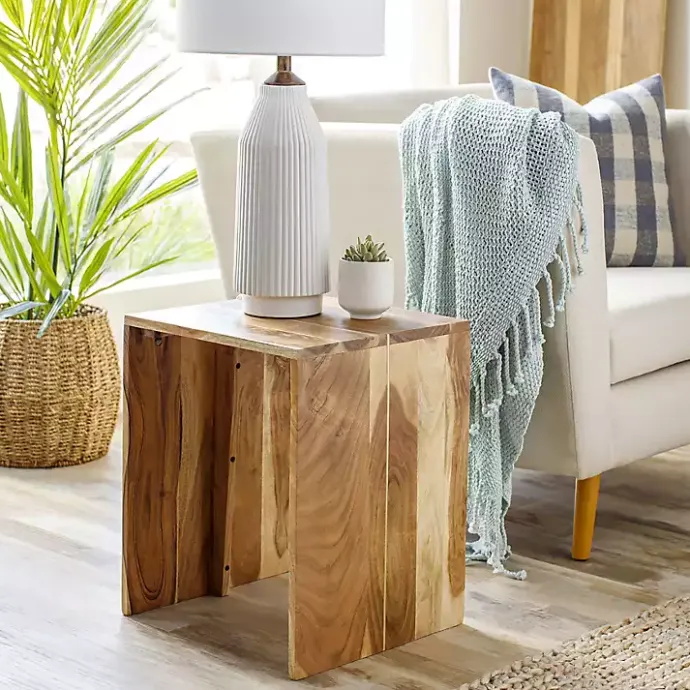 Sale Kirklands Home Natural Wood Umed Accent Table